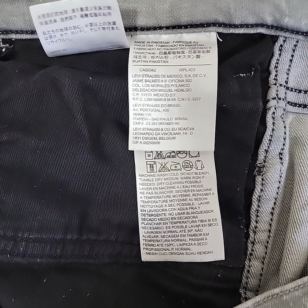 Levis 541 Athletic Taper Jeans Straight Mens 38x30 Gray Mid Rise Stretch EUC - Picture 6 of 10